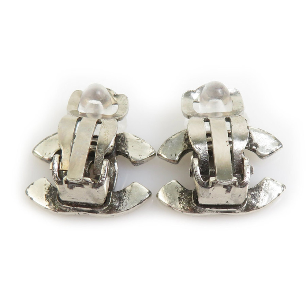 CHANEL Authentic Silver Logo Earrings - Picture 5 of 8